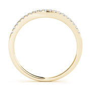 Curved Bands Half Eternity Ring in Gold & Platinum