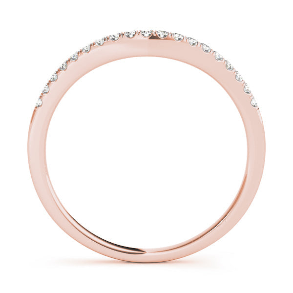 Curved Bands Half Eternity Ring in Gold & Platinum