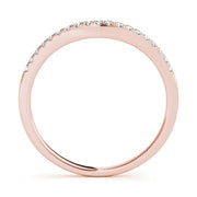 Curved Bands Half Eternity Ring in Gold & Platinum