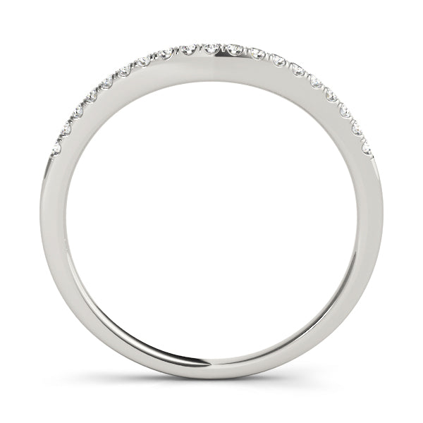 Curved Bands Half Eternity Ring in Gold & Platinum