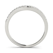 Curved Bands Half Eternity Ring in Gold & Platinum