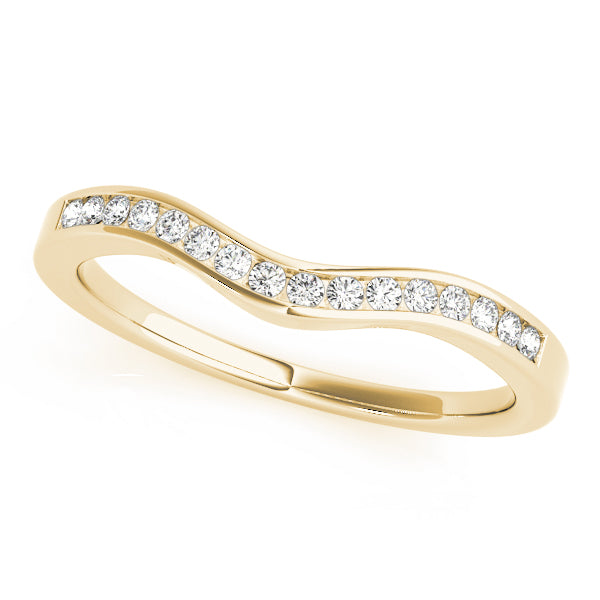 Channel Set Curved Half Eternity Ring in 10K/14K gold and platinum with certified lab-grown or natural diamonds