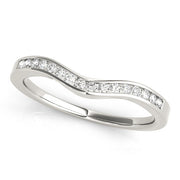 Channel Set Curved Half Eternity Ring in Gold & Platinum