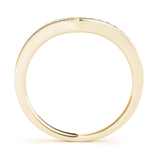 Channel Set Curved Half Eternity Ring in Gold & Platinum