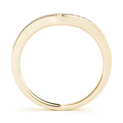 Channel Set Curved Half Eternity Ring in Gold & Platinum