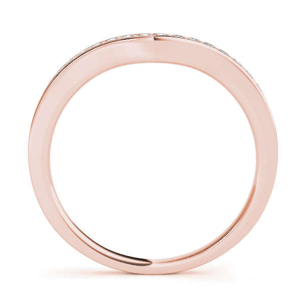 Channel Set Curved Half Eternity Ring in Gold & Platinum