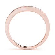 Channel Set Curved Half Eternity Ring in Gold & Platinum