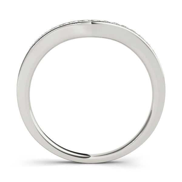 Channel Set Curved Half Eternity Ring in Gold & Platinum
