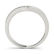 Channel Set Curved Half Eternity Ring in Gold & Platinum