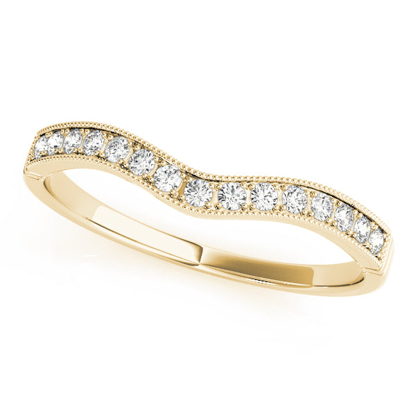 Curved Bands Half Eternity Ring in 10K/14K gold and platinum with certified lab-grown or natural diamonds