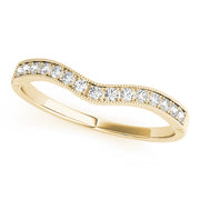 Curved Bands Half Eternity Ring in 10K/14K gold and platinum with certified lab-grown or natural diamonds