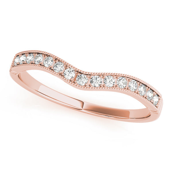 Curved Bands Half Eternity Ring in Gold & Platinum