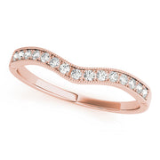 Curved Bands Half Eternity Ring in Gold & Platinum