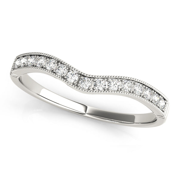 Curved Bands Half Eternity Ring in Gold & Platinum