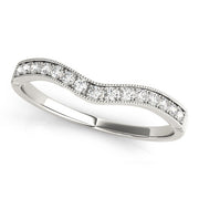 Curved Bands Half Eternity Ring in Gold & Platinum