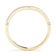 Curved Bands Half Eternity Ring in Gold & Platinum