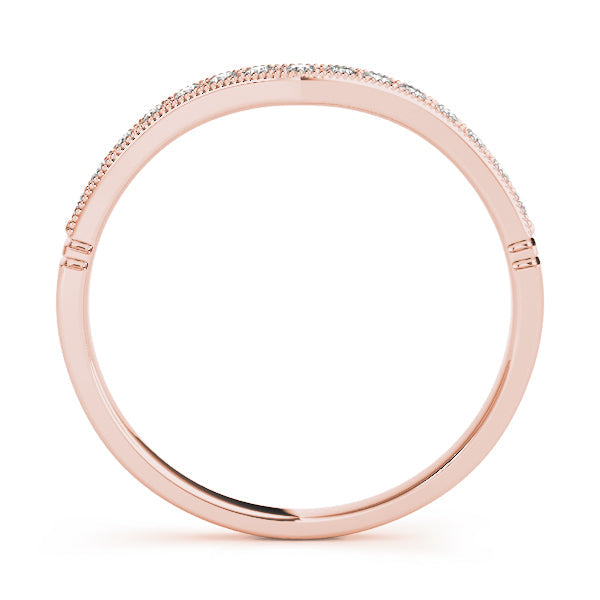 Curved Bands Half Eternity Ring in Gold & Platinum
