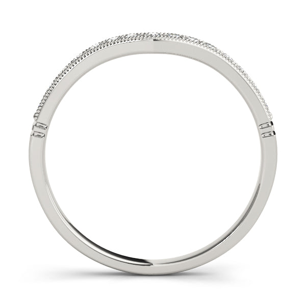 Curved Bands Half Eternity Ring in Gold & Platinum