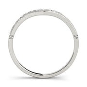 Curved Bands Half Eternity Ring in Gold & Platinum