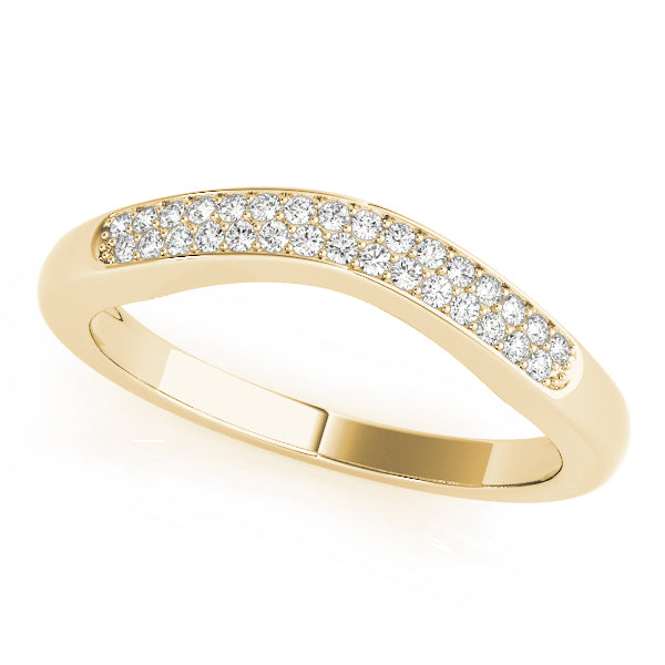 Curved Bands Half Eternity Ring in 10K/14K gold and platinum with certified lab-grown or natural diamonds