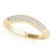 Curved Bands Half Eternity Ring in 10K/14K gold and platinum with certified lab-grown or natural diamonds
