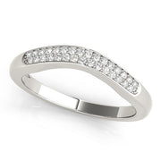 Curved Bands Half Eternity Ring in Gold & Platinum