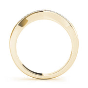 Curved Bands Half Eternity Ring in Gold & Platinum