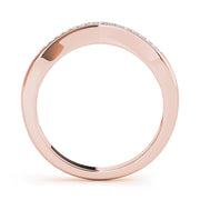 Curved Bands Half Eternity Ring in Gold & Platinum