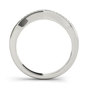 Curved Bands Half Eternity Ring in Gold & Platinum