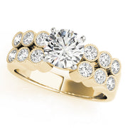 Statement Multi-Row Round Diamond Engagement Ring in 10K/14K gold and platinum with certified lab-grown or natural diamonds