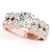 Statement Multi-Row Round Diamond Engagement Ring in 10K/14K gold and platinum with certified lab-grown or natural diamonds
