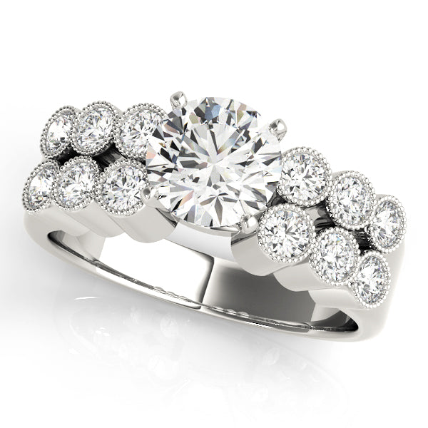 Statement Multi-Row Round Diamond Engagement Ring in 10K/14K gold and platinum with certified lab-grown or natural diamonds
