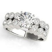 Statement Multi-Row Round Diamond Engagement Ring in 10K/14K gold and platinum with certified lab-grown or natural diamonds