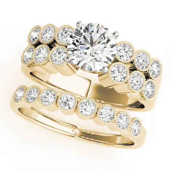 Statement Multi-Row Round Diamond Engagement Ring in 10K/14K gold and platinum with certified lab-grown or natural diamonds