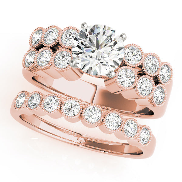 Statement Multi-Row Round Diamond Engagement Ring in 10K/14K gold and platinum with certified lab-grown or natural diamonds