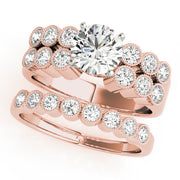 Statement Multi-Row Round Diamond Engagement Ring in 10K/14K gold and platinum with certified lab-grown or natural diamonds