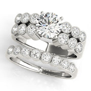 Statement Multi-Row Round Diamond Engagement Ring in 10K/14K gold and platinum with certified lab-grown or natural diamonds