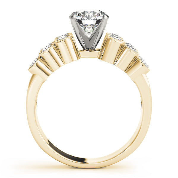 Statement Multi-Row Round Diamond Engagement Ring in 10K/14K gold and platinum with certified lab-grown or natural diamonds