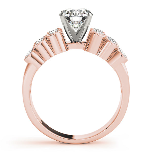 Statement Multi-Row Round Diamond Engagement Ring in 10K/14K gold and platinum with certified lab-grown or natural diamonds