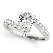 Lustrous Bypass Round Diamond Engagement Ring in 10K/14K gold and platinum with certified lab-grown or natural diamonds