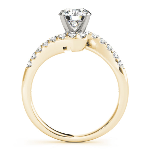 Lustrous Bypass Round Diamond Engagement Ring in 10K/14K gold and platinum with certified lab-grown or natural diamonds