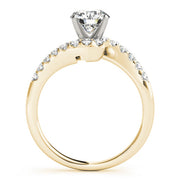 Lustrous Bypass Round Diamond Engagement Ring in 10K/14K gold and platinum with certified lab-grown or natural diamonds