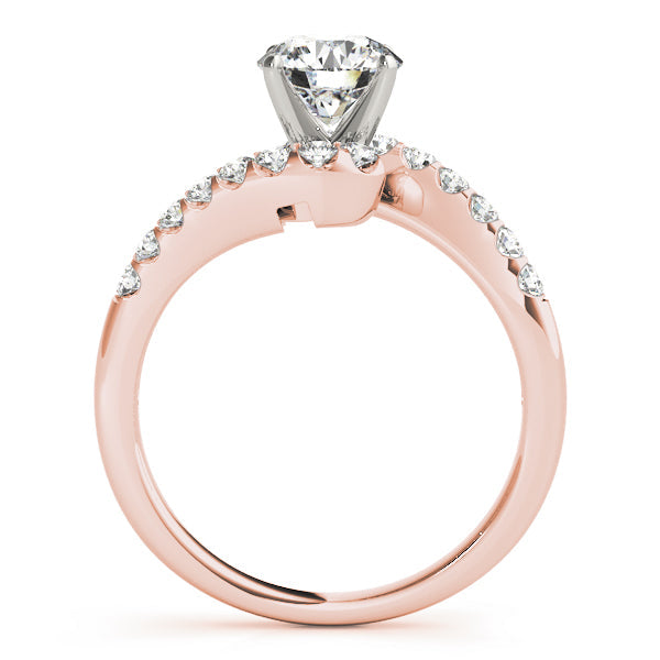 Lustrous Bypass Round Diamond Engagement Ring in 10K/14K gold and platinum with certified lab-grown or natural diamonds