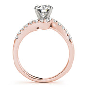 Lustrous Bypass Round Diamond Engagement Ring in 10K/14K gold and platinum with certified lab-grown or natural diamonds
