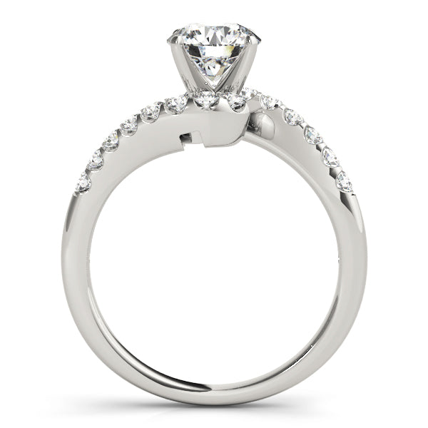 Lustrous Bypass Round Diamond Engagement Ring in 10K/14K gold and platinum with certified lab-grown or natural diamonds