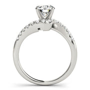 Lustrous Bypass Round Diamond Engagement Ring in 10K/14K gold and platinum with certified lab-grown or natural diamonds