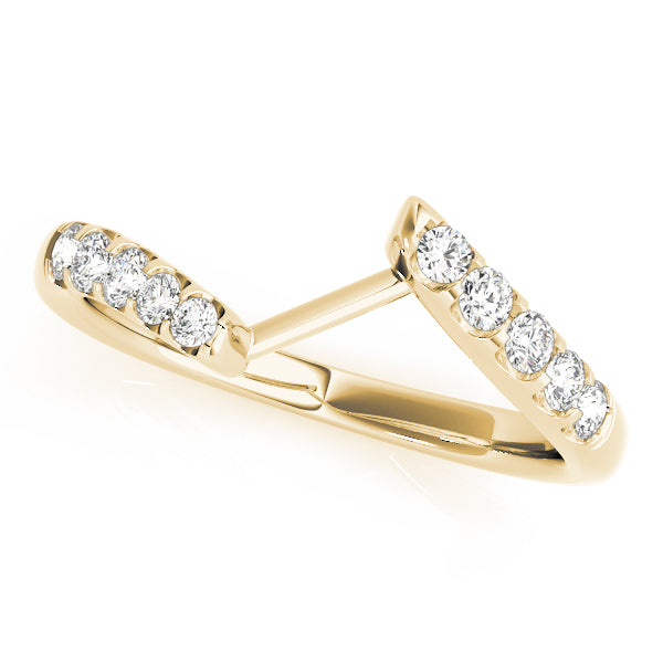 Curved Bands Half Eternity Ring in 10K/14K gold and platinum with certified lab-grown or natural diamonds