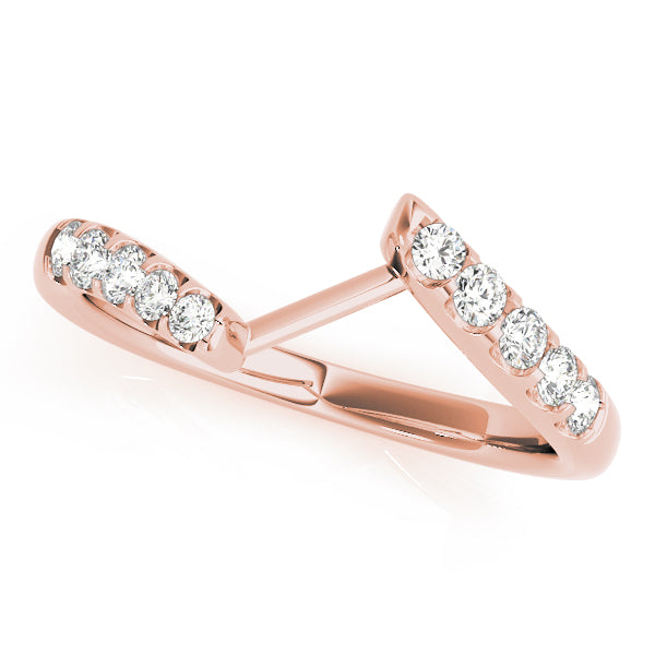 Curved Bands Half Eternity Ring in Gold & Platinum