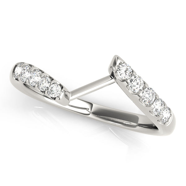 Curved Bands Half Eternity Ring in Gold & Platinum