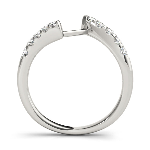 Curved Bands Half Eternity Ring in Gold & Platinum